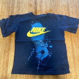 Nike Kids Navy and Yellow Graphic Tee